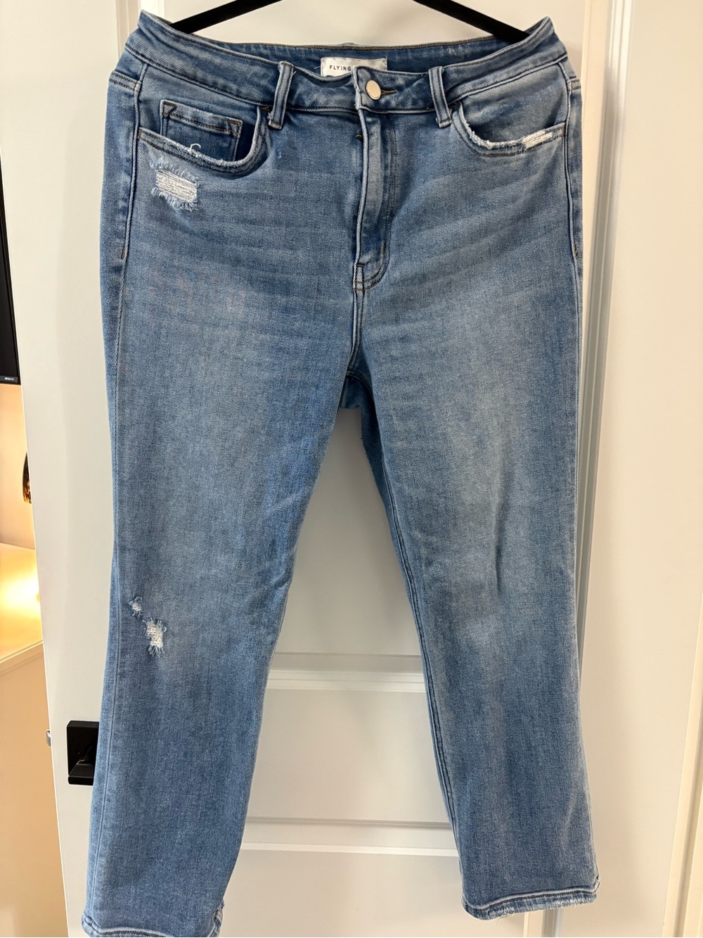 Flying Monkey Mid-Rise Light Blue Cropped Jeans